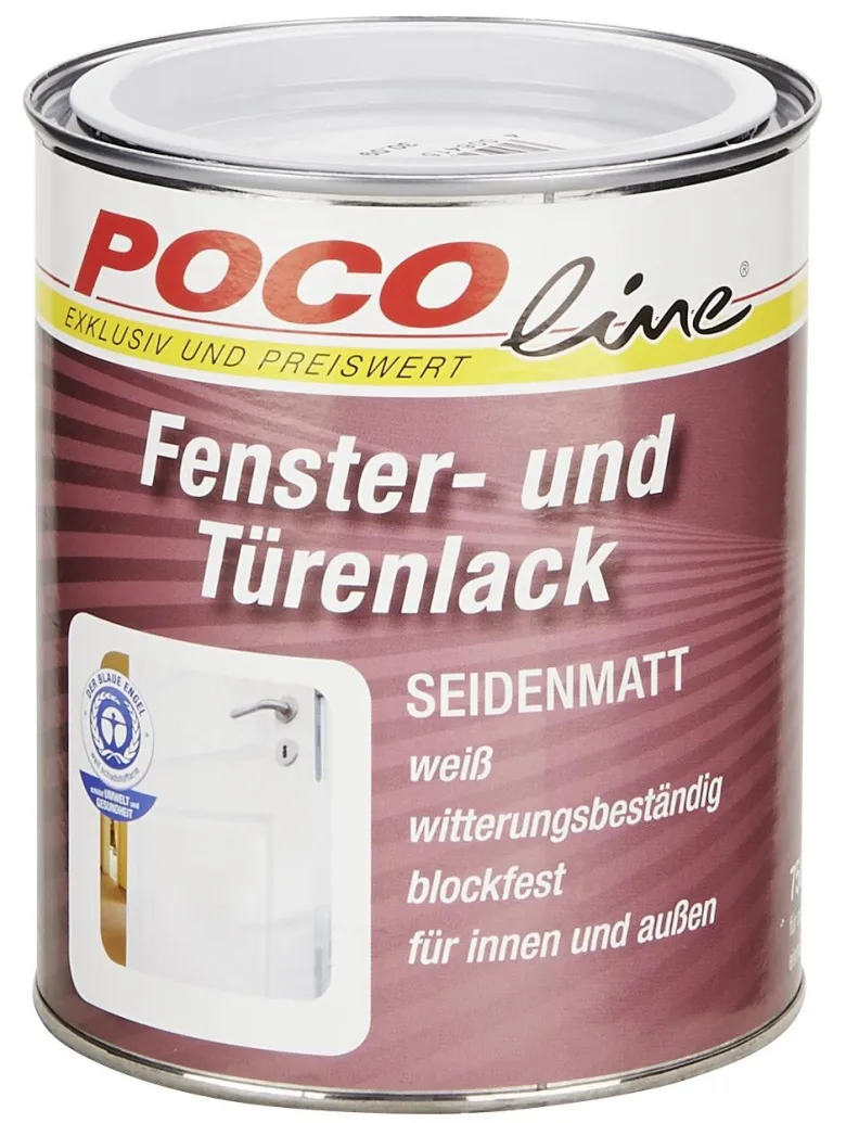 POCOline Acryl Fensterlack weiß seidenmatt ca. 0,75 l