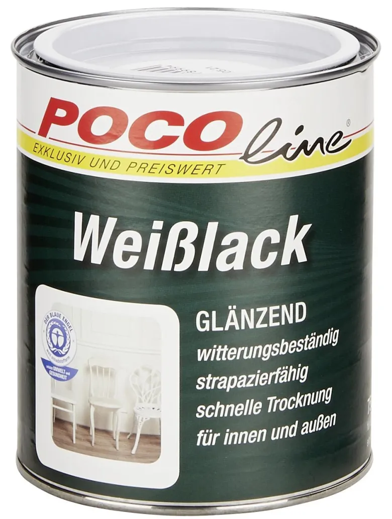 POCOline Acryl Weißlack weiß glänzend ca. 0,75 l