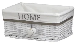 POCOline Aufbewahrungskorb weiß Weide B/H/L: ca. 30x17x42 cm