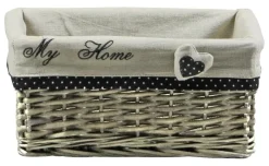 POCOline Aufbewahrungskorb dunkelgrau Weide B/H/L: ca. 20x13x30 cm