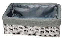 POCOline Aufbewahrungskorb grau Weide B/H/L: ca. 34x16x48 cm