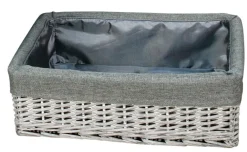 POCOline Aufbewahrungskorb grau Weide B/H/L: ca. 29x14x42 cm