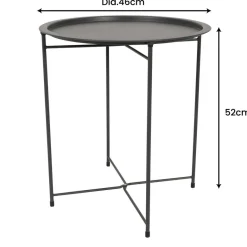 POCOline Beistelltisch anthrazit Metall H/D: ca. 52x46 cm