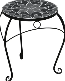 POCOline Beistelltisch Mosaik schwarz Metall H/D: ca. 33x27 cm