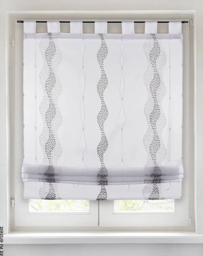 POCOline Bändchenrollo Romina grau B/L: ca. 100x140 cm