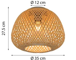 POCOline Deckenleuchte Salome Bambus H/D: ca. 27x35 cm E27 1 Brennstellen