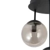 POCOline Deckenleuchte schwarz Rauch Metall Glas H/D: ca. 42x34,5 cm E14 3 Brennstellen