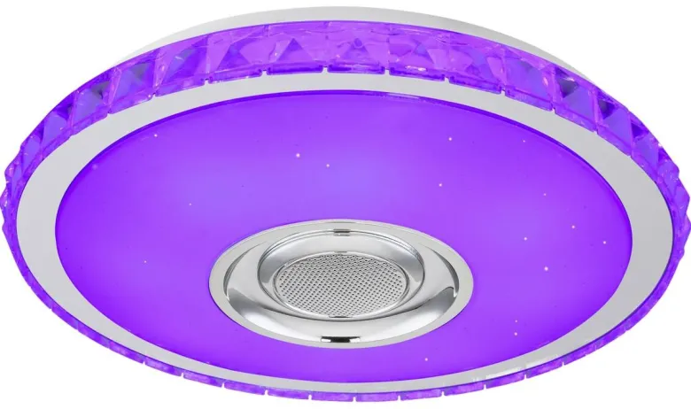 POCOline Deckenleuchte Sonido weiß Chrom Kunststoff Metall H/D: ca. 8x41 cm