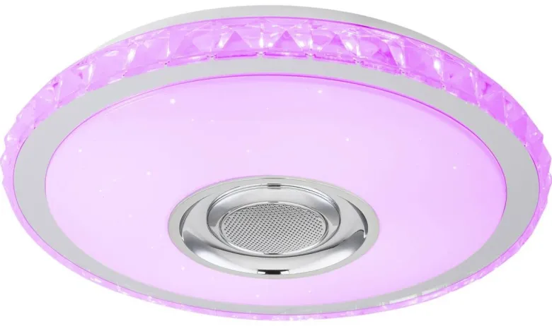 POCOline Deckenleuchte Sonido weiß Chrom Kunststoff Metall H/D: ca. 8x41 cm