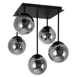 POCOline Deckenleuchte Space schwarz Glas B/H/T: ca. 40x50x40 cm E14 5 Brennstellen