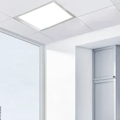 POCOline Deckenpanel Plano weiß silber Kunststoff Aluminium B/H/L: ca. 30x7x30 cm