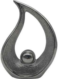 POCOline Deko-Herz silber Porzellan B/H/L: ca. 4,5x20,3x14,8 cm