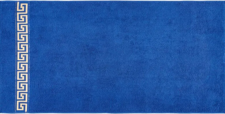 POCOline Duschtuch Mäander blau Baumwolle B/L: ca. 70x140 cm