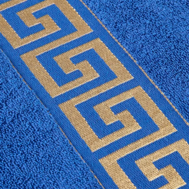 POCOline Duschtuch Mäander blau Baumwolle B/L: ca. 70x140 cm