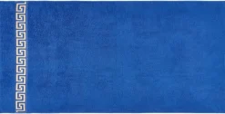 POCOline Duschtuch Mäander blau Baumwolle B/L: ca. 80x160 cm