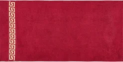 POCOline Duschtuch Mäander rot Baumwolle B/L: ca. 70x140 cm