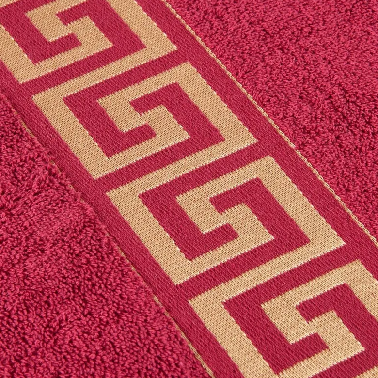POCOline Duschtuch Mäander rot Baumwolle B/L: ca. 70x140 cm