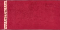 POCOline Duschtuch Mäander rot Baumwolle B/L: ca. 80x160 cm