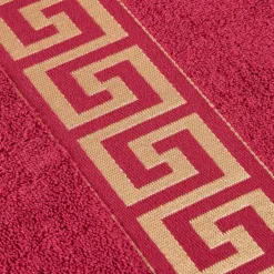 POCOline Duschtuch Mäander rot Baumwolle B/L: ca. 80x160 cm