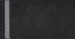 POCOline Duschtuch Mäander schwarz Baumwolle B/L: ca. 70x140 cm