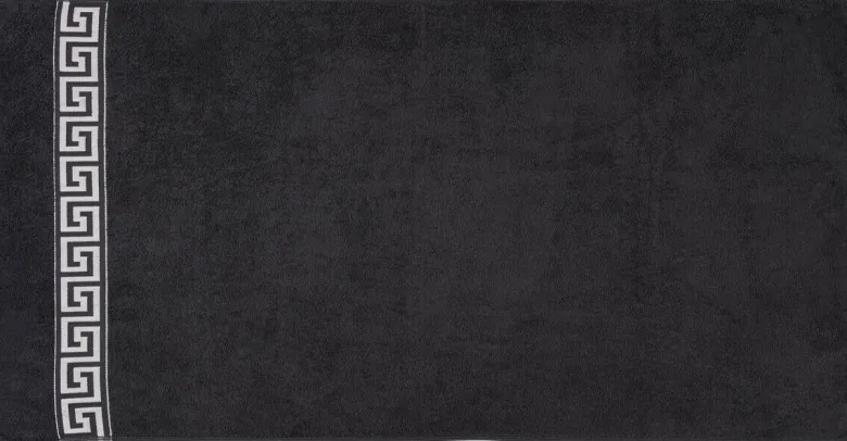 POCOline Duschtuch Mäander schwarz Baumwolle B/L: ca. 70x140 cm