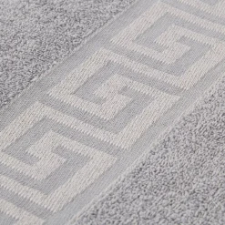 POCOline Duschtuch Mäander silber Baumwolle B/L: ca. 80x160 cm