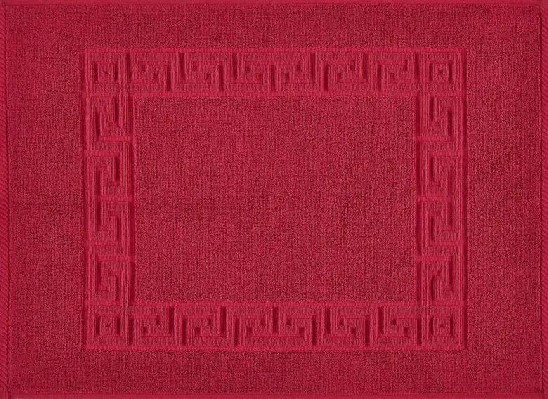 POCOline Duschvorleger Mäander rot Baumwolle B/L: ca. 50x70 cm