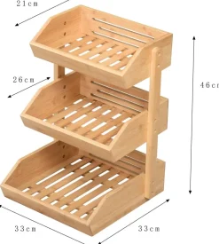 POCOline Etagere natur Bambus B/H/L: ca. 35x20x37,5 cm