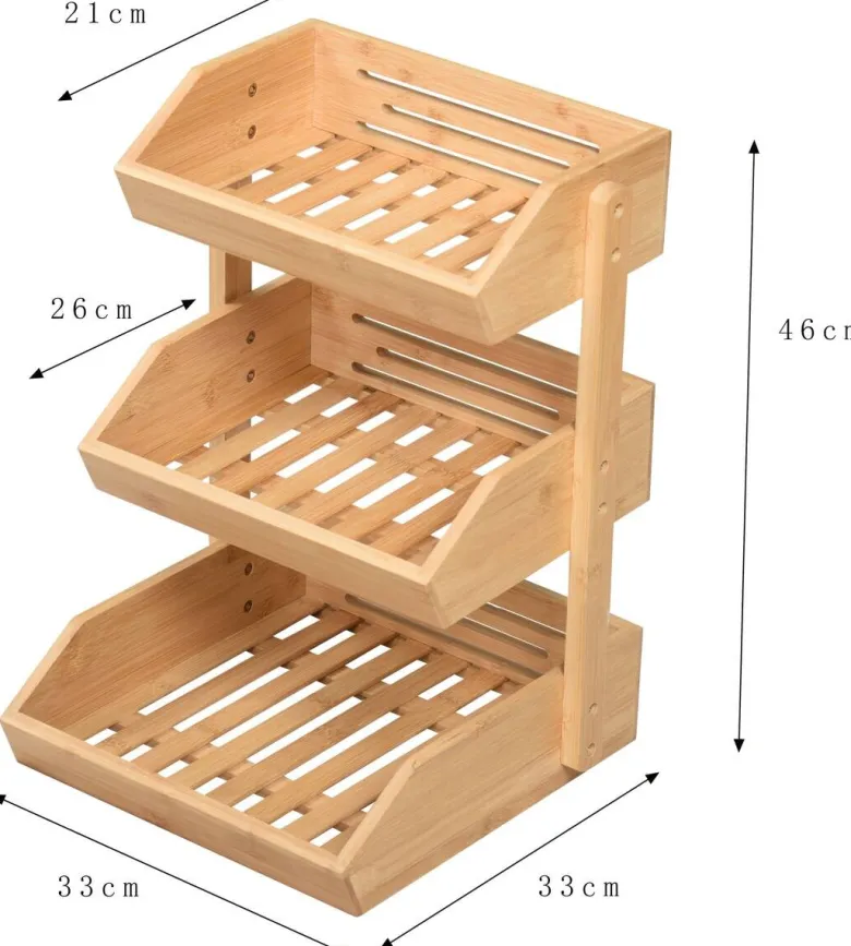 POCOline Etagere natur Bambus B/H/L: ca. 35x20x37,5 cm