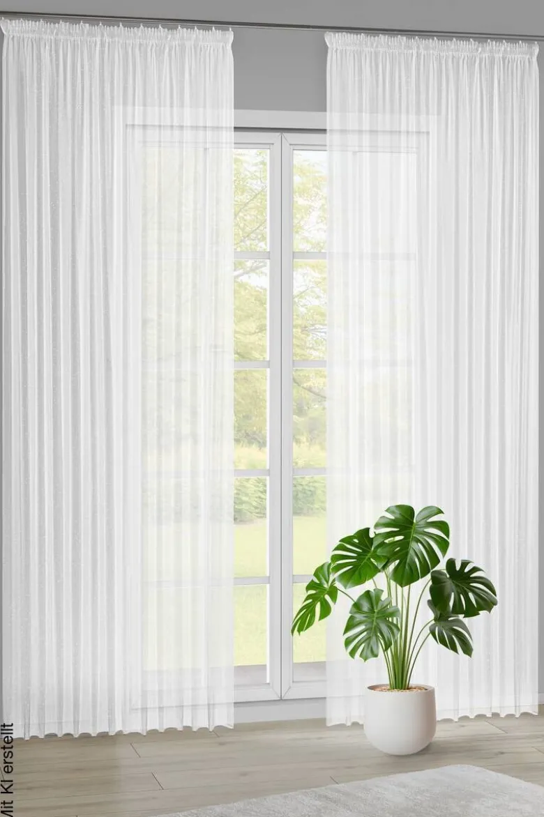 POCOline Fertigstore Glitzer weiß B/L: ca. 300x245 cm