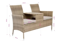 POCOline Gartenbank Love braun Stahl