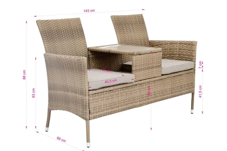 POCOline Gartenbank Love braun Stahl