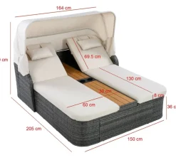 POCOline Gartenliege beige Stahl