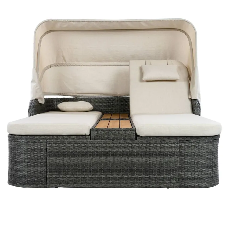 POCOline Gartenliege beige Stahl