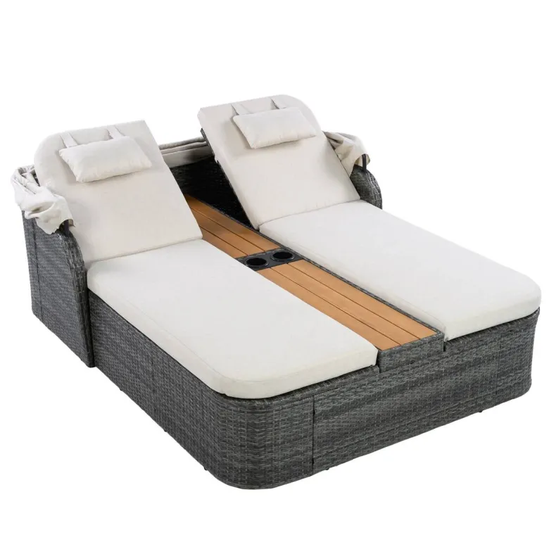POCOline Gartenliege beige Stahl