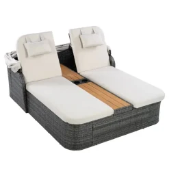 POCOline Gartenliege beige Stahl