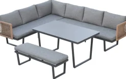 POCOline Gartensitzgruppe Cancun grau Alu