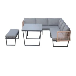 POCOline Gartensitzgruppe Cancun grau Alu
