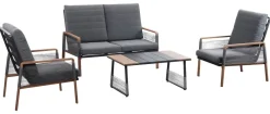 POCOline Gartensitzgruppe dunkelgrau Stahlrohr