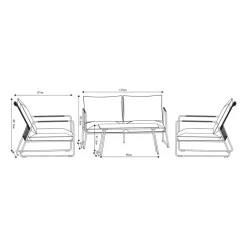 POCOline Gartensitzgruppe Faro beige Stahl