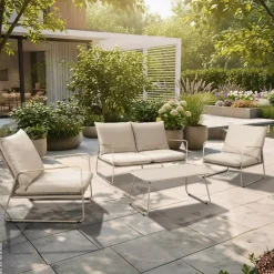 POCOline Gartensitzgruppe Faro beige Stahl