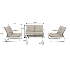 POCOline Gartensitzgruppe Faro beige Stahl
