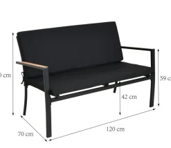 POCOline Gartensitzgruppe Grafon schwarz Stahl