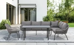 POCOline Gartensitzgruppe Milos dunkelgrau Stahl