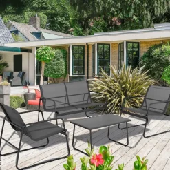 POCOline Gartensitzgruppe Malmö anthrazit Stahlrohr