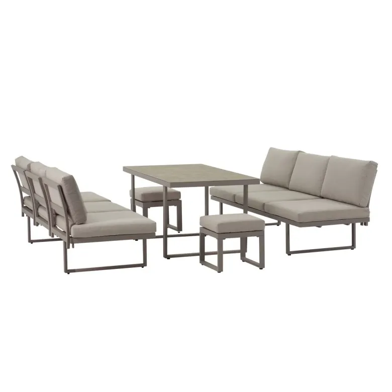 POCOline Gartensitzgruppe Tulum grau Glas