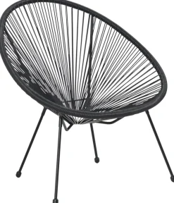 POCOline Gartenstuhl Acapulco schwarz Stahlrohr B/H/L: ca. 73x84x76 cm