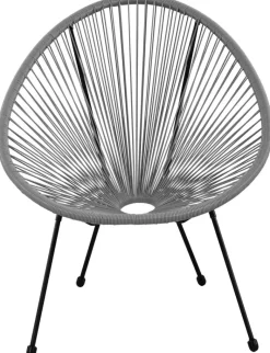 POCOline Gartenstuhl Acapulco grau Stahlrohr B/H/L: ca. 73x84x76 cm