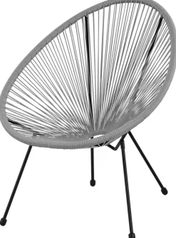 POCOline Gartenstuhl Acapulco grau Stahlrohr B/H/L: ca. 73x84x76 cm