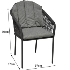 POCOline Gartenstuhl grau Webstoff B/H/L: ca. 68x79x58 cm